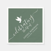人生祝のセージ緑の鳩の葬儀 スタンダードカクテルナプキン (正面)