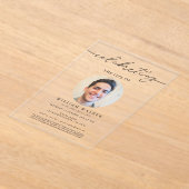 人生祝の写真お祝い アクリル招待状 (レイダウン)