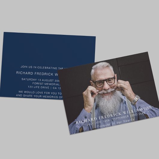 人生祝の写真モダン葬儀 招待状