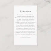 『人生祝一つの記憶』 名刺 (裏面)