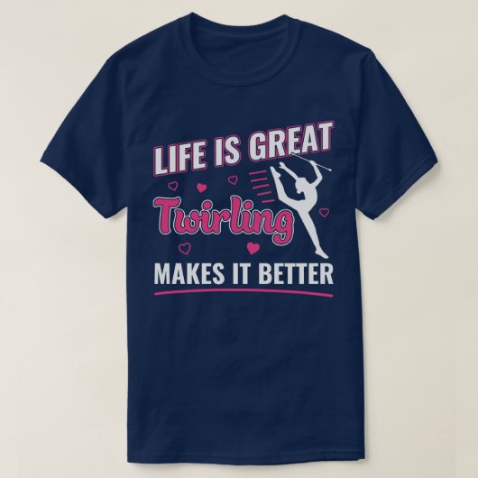 人生素晴らしは巻き付きがいいマジョレット Tシャツ (デザイン正面)