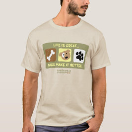人生素晴らしは犬よりTシャツ Tシャツ