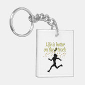 人生素晴らしは軌道に乗った方がデザインだ キーホルダー (正面左)