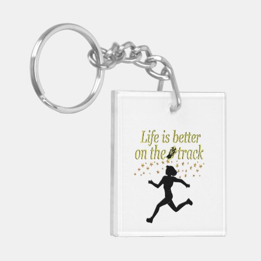 人生素晴らしは軌道に乗った方がデザインだ キーホルダー (正面左)