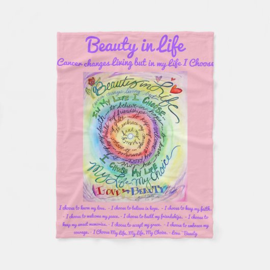 人生美しいがん詩ソフトフリースブランケット フリースブランケット (正面)