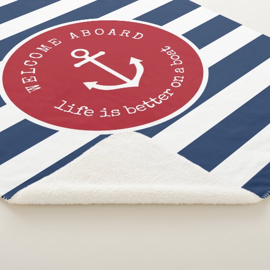 人生航海のはボートの毛布の上で良い大規模 シェルパブランケット (3/4)