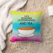 人生芸術的は決意が必要+茶引用文 クッション (ブランケット)