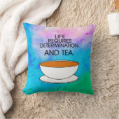 人生芸術的は決意が必要+茶引用文 クッション (ブランケット)