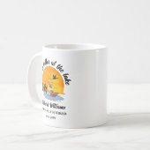 人生退職したは湖の魚釣りギフトで良い コーヒーマグカップ (正面左)