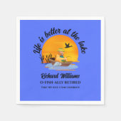 人生退職したは湖の魚釣り漫画で良い スタンダードカクテルナプキン (正面)