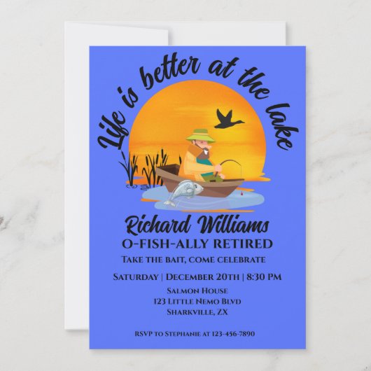 人生退職したは湖の魚釣り漫画で良い 招待状 (正面)