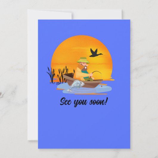 人生退職したは湖の魚釣り漫画で良い 招待状 (裏面)