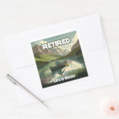 人生退職したは良いカヌーだ スクエアシール (封筒)