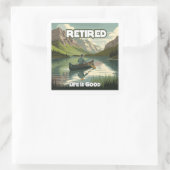 人生退職したは良いカヌーだ スクエアシール (バッグ)