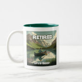 人生退職したは良いカヌーだ ツートーンマグカップ (左)