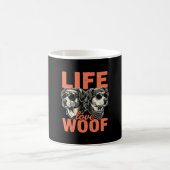 人生 愛 ワフ 犬好き コーヒーマグカップ (中央)