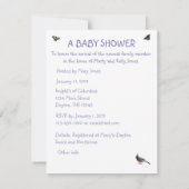 人生:来家に近い赤ちゃんシャワー招待状 招待状 (裏面)