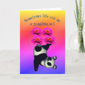 人生Aジャグリング行為パンダ熊のカー感動的ド カード (正面)