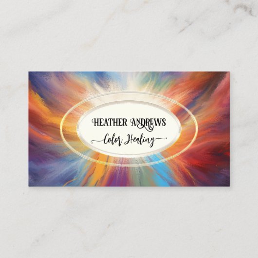 人目を引くカラーヒーリングビジネスカード 名刺 (正面)
