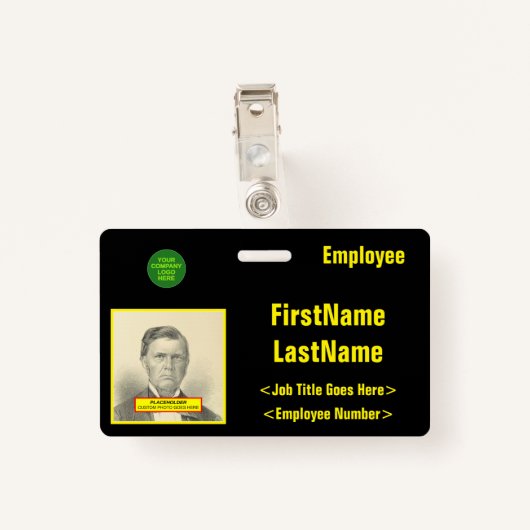 人目を引くスタッフの識別 バッジ (裏面クリップ)