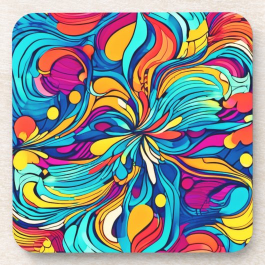 人目を引くネオン抽象芸術 コースター (正面)