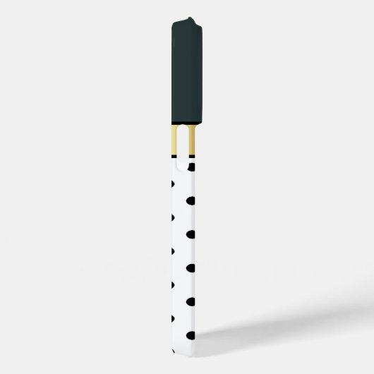 人目を引くハンターグリーンホワイト&ブラック水玉模様 Case-Mate iPhoneケース (裏面 / 右)