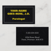 人目を引くパラリーガルのプロファイルカード 名刺 (正面/裏面)