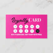 人目を引くピンクの髪の毛スタイルメイクアップアーティストサロン ロイヤリティカード (裏面)