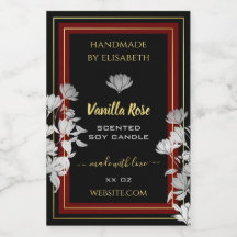 人目を引くフローラ製品ラベル黒と金ゴールド