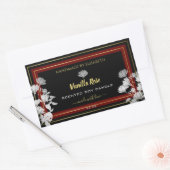 人目を引くフローラ製品ラベル黒と金ゴールド 長方形シール (封筒)