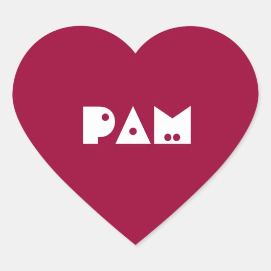 人目を引く名前タグテンプレート ハートシール (正面)