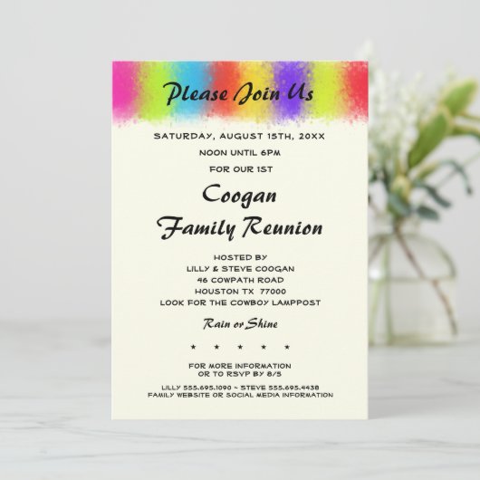 人目を引く懇親会、パーティーまたはイベント招待状 招待状 (スタンド正面)