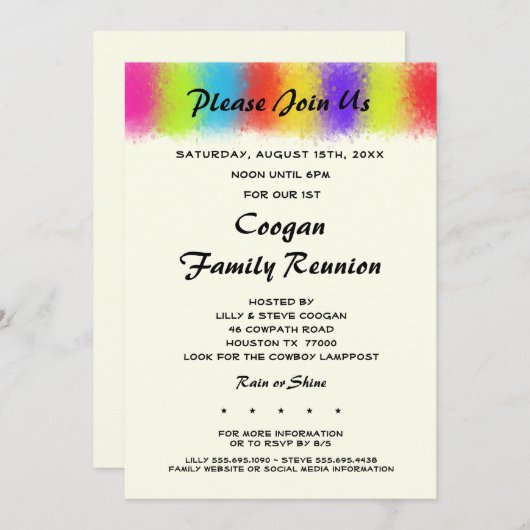 人目を引く懇親会、パーティーまたはイベント招待状 招待状 (正面/裏面)