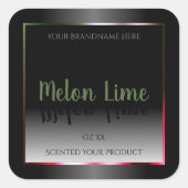 人目を引く白黒製品の包装ラベル スクエアシール (正面)