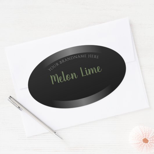 人目を引く白黒製品の包装ラベル 楕円形シール (封筒)