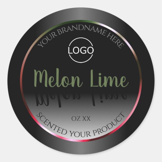 人目を引く白黒製品ラベル追加ロゴ ラウンドシール (正面)