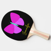 人目を引く芸術的なラインパターン蝶 + 名前 卓球ラケット (横)