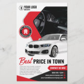 人目を引く車のディーラー車のレンタル車の採用 チラシ (正面)