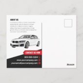 人目を引く車のディーラー車のレンタル車の採用 ポストカード (裏面)