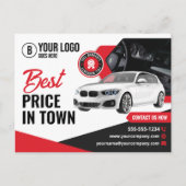 人目を引く車のディーラー車のレンタル車の採用 ポストカード (正面)