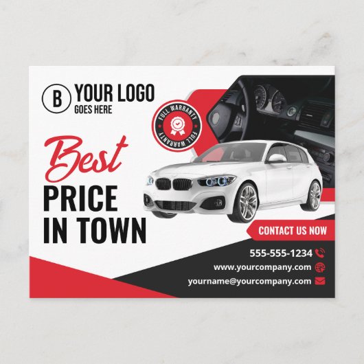 人目を引く車のディーラー車のレンタル車の採用 ポストカード (正面)
