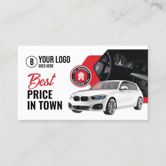 人目を引く車のディーラー車のレンタル車の採用 名刺 (正面)