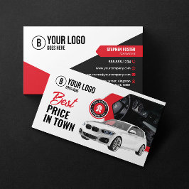 人目を引く車のディーラー車のレンタル車の採用 名刺
