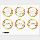 人目を引く金ゴールドと白いフローラ製品ラベル ラウンドシール (シート)