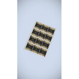 人目を引く金ゴールドブラックダマスク動的ライン2 スクエアシール