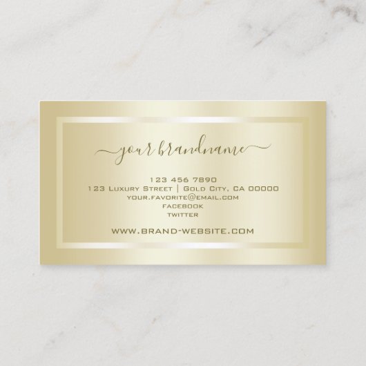 人目を引く金ゴールド効果プロフェッショナルとエレガント 名刺 (裏面)