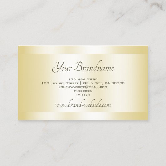 人目を引く金ゴールド効果プロフェッショナルとスタイリッシュ 名刺 (裏面)
