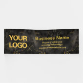 人目を引く黒と金ゴールドの大理石ビジネススローガン 横断幕 (横)