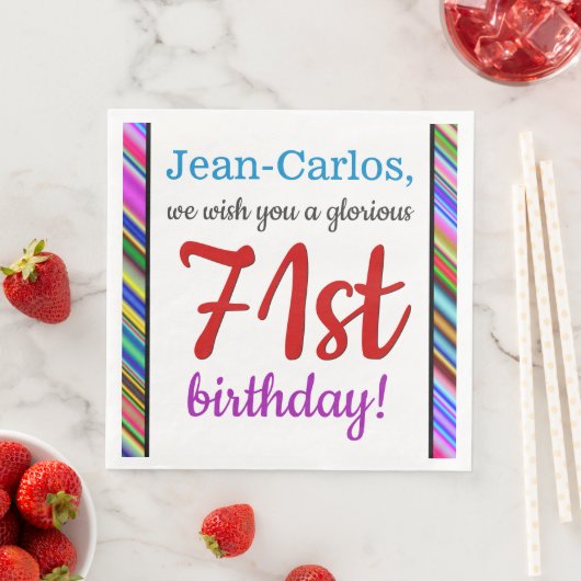 人目を引く71番目の誕生日紙ナプキンス (インサイチュ)