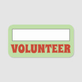 人目を引く「VOLUNTEER」の名前タグ 名札 (正面)